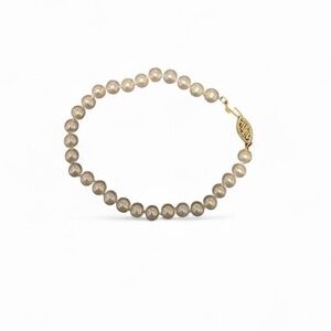 Vintage 14k Gold Clasp Genuine Freshwater Pearl Bracelet Single Strand
